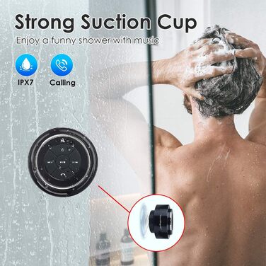 Водонепроникна Bluetooth колонка для душу Xleader з присоскою, портативна музична колонка для ванної, подарунок для дівчат, хлопців, чоловіків і жінок, срібляста