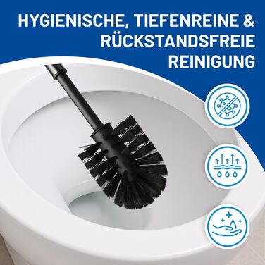 Набір для туалету Rival Recycling з щіткою для чищення країв – ергономічна щітка для унітазу з перероблених матеріалів для швидкого та ретельного прибирання – щітка для унітазу з тримачем (білий, ергономічна)