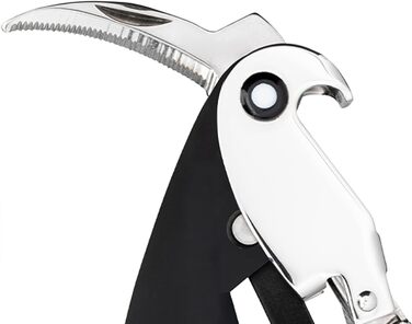 Alessi Parrot Sommelier Corkscrew - Aluminum & PC, Black - 12x8x30cm