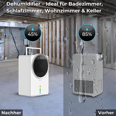 Електричний осушувач повітря Climative ION 12L/24h з Wi-Fi та очищувачем повітря для дому, квартири, ванної кімнати. Захист від вологи та плісняви до 20 м² (Adso)