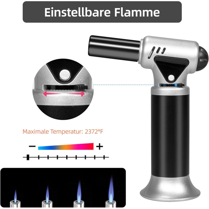 Газовий пальниковий набір Carehabi Flambierbrenner для кухні, приготування Creme Brulee, гриля, кемпінгу (бутан не входить до комплекту)