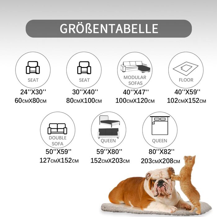 Водонепроникний килимок для собак, 127x152 см. Підходить для великих собак, миючий, для активного відпочинку. Також підходить для котів та як чохол на диван. Колір: сірий+бежевий (темно-сірий+бежевий, 60x80 см)