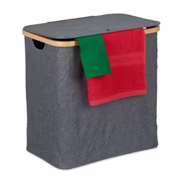 Relaxdays Laundry Basket with Lid, 60 L