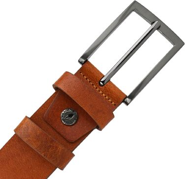 Чоловічий класичний ремінь NO LIMITS з натуральної шкіри, Made in Italy, безшовний, колір коньячний, ширина 4 см, довжина 115 см (розмір 46-50)