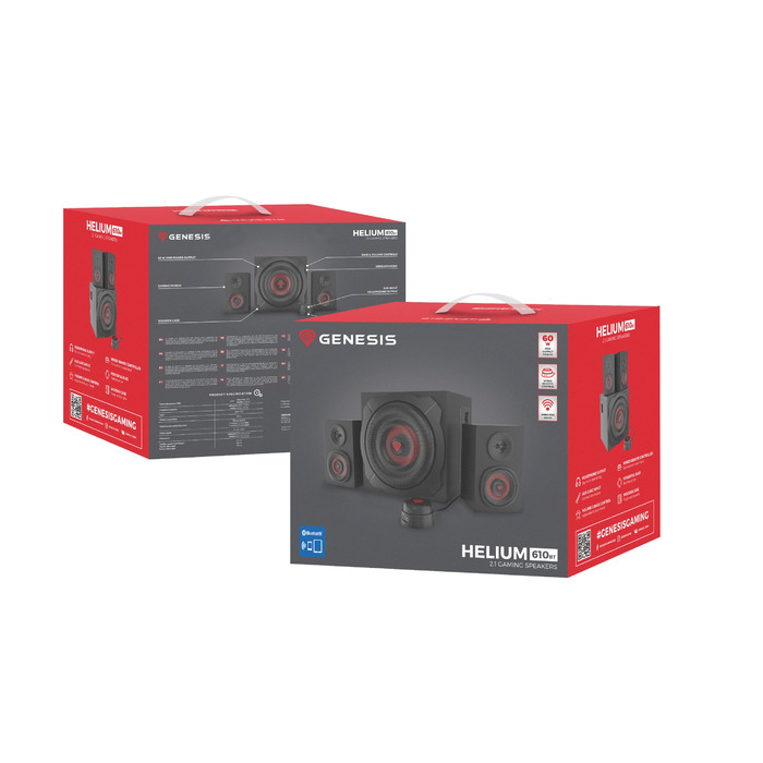 Акустична система 2.1 Genesis Helium 610BT, 60 Вт, чорна