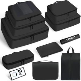 Органайзери для валізи Prezon - набір 8 шт., легкі, чорні