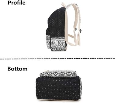 Жіночий/Дівчачий рюкзак у стилі vintage з кольоровими смужками. Чорний канвасний рюкзак для підліток, дівчат та студентів