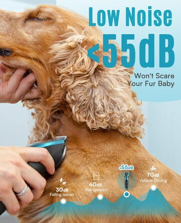 Машинка для стрижки собак та котів Oneisall 2-в-1, професійна, для довгошерстих та сплутаних порід, потужна, блакитна