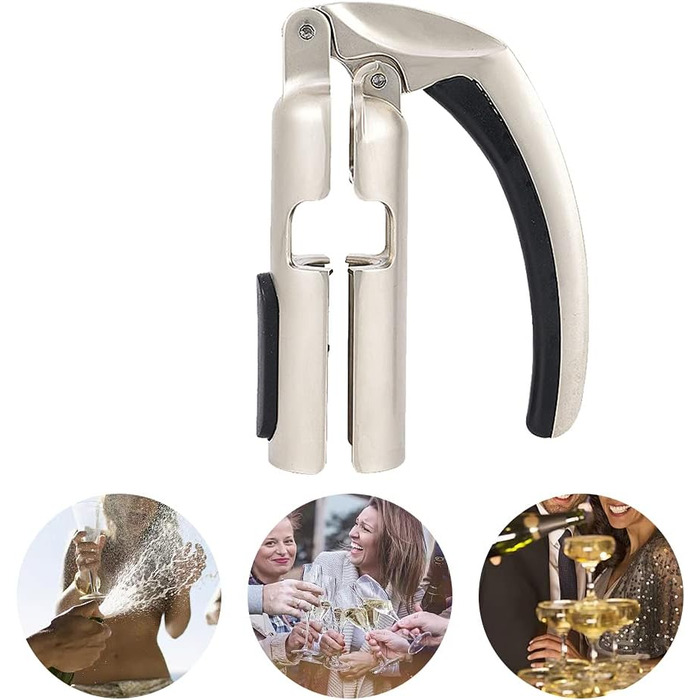 Професійний штопор для шампанського, вина та ігристих вин - відкривач для барів та кухні (сріблястий)