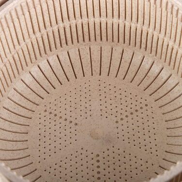 Caiqinlen Salad Spinner, manual, highly efficient, detachable food-grade fruit strainer for the kitchen, for fruit, for home, for vegetables, for rice, for the dining room (Beige)