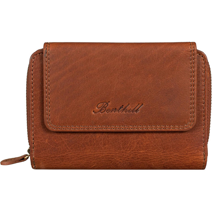 Benthill Women's Wallet Large Genuine Leather - Wallet with RFID Protection - Wallet with Many Card Slots - Women's Purse including Gift Box, Color: Brown