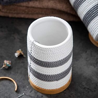 Набір аксесуарів для ванної кімнати з кераміки, 5 предметів: дозатор для мила, тримач для зубних щіток, мильниця, 2 стаканчика для зубних щіток