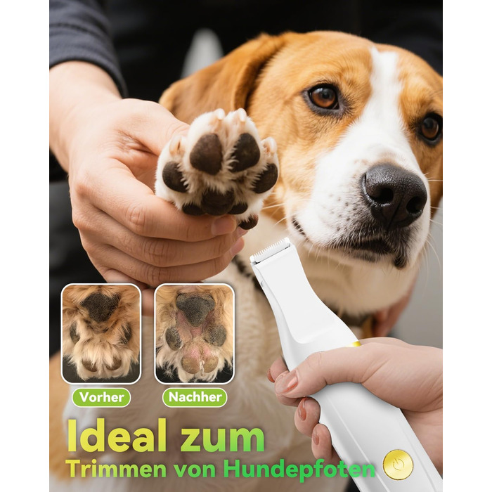 Машинка для стрижки собак і котів Leise, акумуляторна, 7000 об/хв, 4 насадки для догляду за лапами, очима, вухами, обличчям та тілом