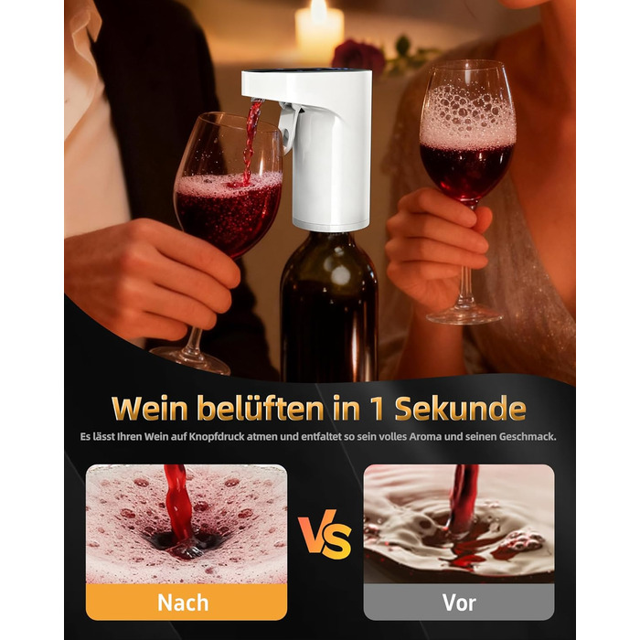 Електричний декантер для вина 5-в-1 з регульованою дозуванням, цифровий виливач, автоматичний дозатор вина, подарунок на день народження, День святого Валентина