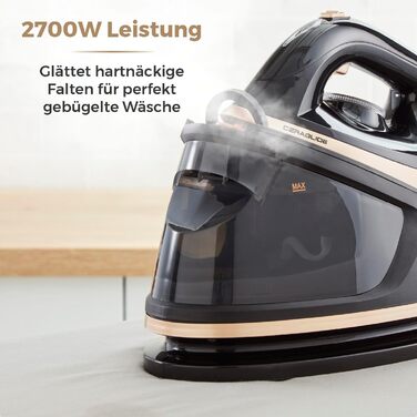 TOWER T22023GLDVDE IRON STEAM GENERATOR Steam Generator, Champagne Gold and Black Ceraglide Iron Black and Gold