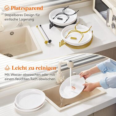 Lifewit 3-Tier Serving Tray, Round Serving Plates, White Reusable Food Trays with Display Stand for Buffets, Snacks, Vegetables, Fruit, Cookies, Dessert, Party Supplies, Black