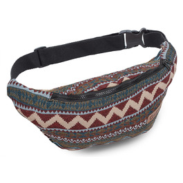 Бомбер-сумка на пояс з бавовни Leon Boho Hippie Tribal (GT dklBlauRauteStrahlWeiß)