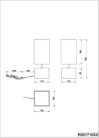 Настільна лампа Reality Leuchten Woody R50181080 з дерев'яним цоколем, чорний матовий метал, абажур з тканини золотого кольору, без лампочки E27 (12x12 см)