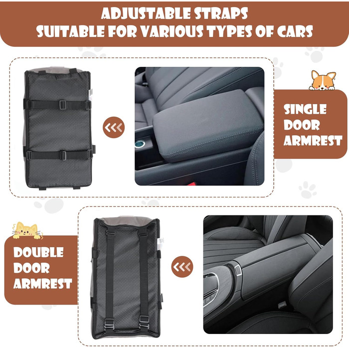 Автокрісло для собак та котів з консоллю: знімне, миється, підходить для подорожей (до 6.1 кг)