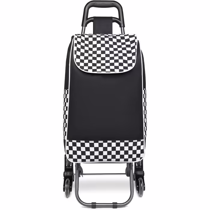 This shopping trolley shopping cart is a stable trolley with a foldable 2-in-1 design and a detachable bag with 3 noiseless wheels (Black - update).