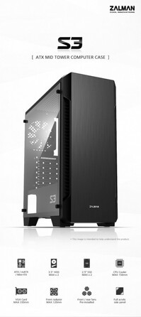 Корпус для комп'ютера Zalman S3 TG Midi Tower