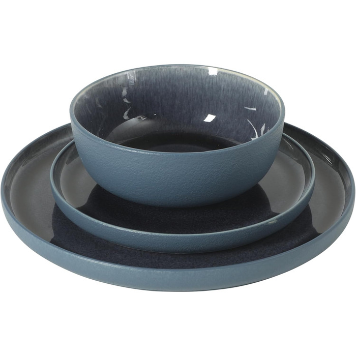 Сервіз столовий Gibson Elite Northrock Steingut 16-частинний для 4 осіб (12 предметів) - Білий з ручним розписом, основа з теракоти