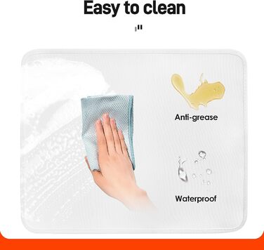 Термостійкий килимок 30 x 45 см - захист від нагріву для повітряної фритюрниці, стіл, робоча поверхня, масло- та водовідштовхувальний, легко миється, білий, 1 шт.