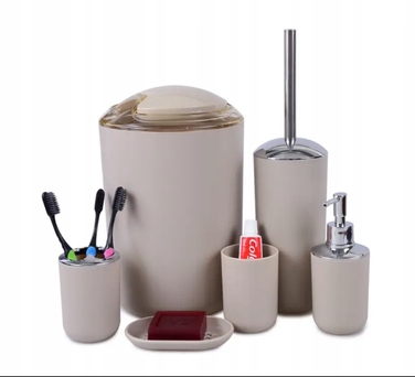 Набір аксесуарів для ванної кімнати (6 предметів), комплект для санвузла з кошиком