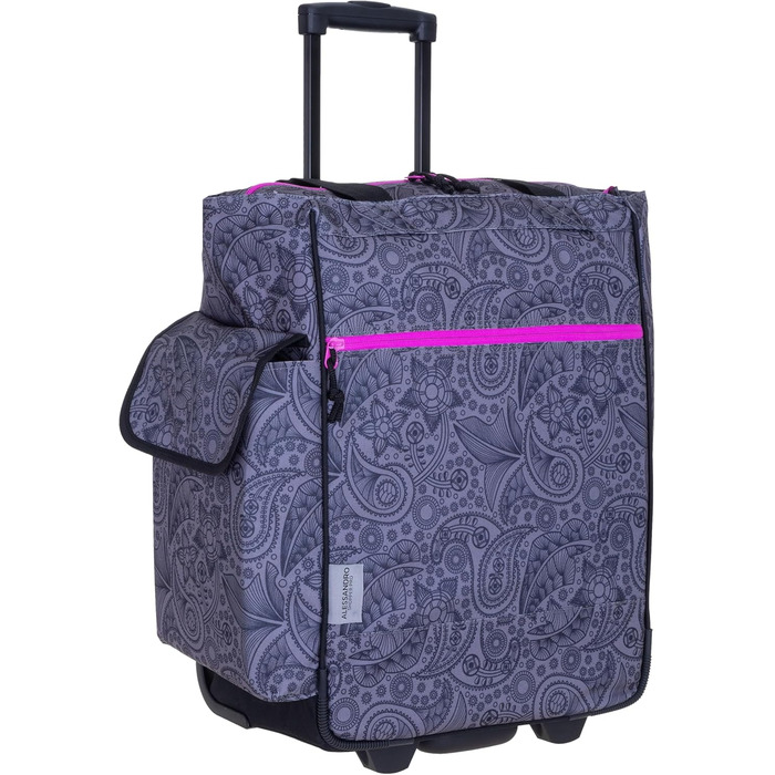 Alessandro Shopping Trolley Shopping Trolley (Gray Paisley Zip Purple)