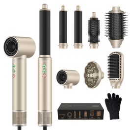 Air Styler 7 в 1: Фен-щітка, фен-щітка з дифузором, плойка для локонів, об'єм та укладка волосся, 1300W, 110000 обертів/хв