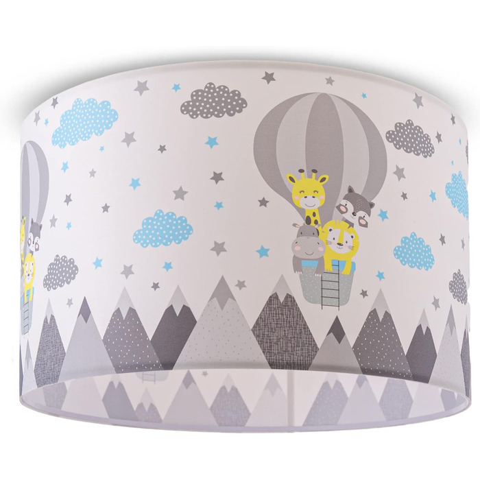 Paco Home Pendant Light Children's Room Ceiling Lamp Chandelier Baby Room Pendant Light Various Motifs Boys Girls E27, Color: Design 6 (Ø45.5 cm), Lamp Type___Color: Ceiling Light - White