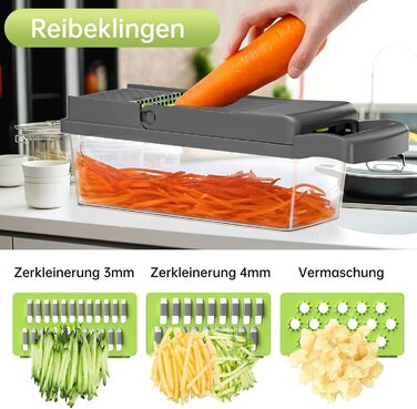 Набір для нарізки овочів Aliansheng 14 в 1: нарізник, кубик-нарізник, тертак для овочів та фруктів