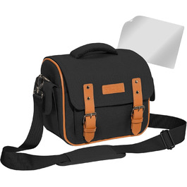 Сумка для камери PEDEA 'Vintage' з захисною плівкою для дисплея, чорна, XL (Canon, Nikon, Pentax)