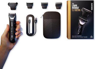 The Lawn Mower™ 5.0 Ultra by MANSCAPED™: SkinSafe™ Intimate & Body Hair Trimmer, Man, Bodygroomer, Two Functions - Trimming and Shaving, Hair Removal, Waterproof, Battery Powered, With Case