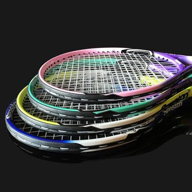Senston Tennis Racket 19/23/25 Inch One-Piece Design with Carry Bag, Overgrip & Vibration Dampener (Blue)