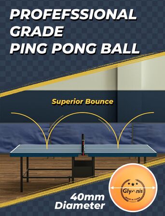 Набір для пінг-понгу Glymnis: портативний, з мережею, ракетками та м'ячами (3 зірки)
