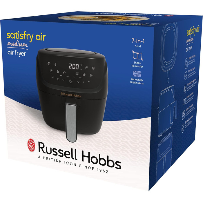 Russell Hobbs SatisFry 4L Rapid Air Fryer - 7 Functions, 10 Programs, Dishwasher Safe