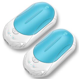 Електричний грілка для рук 2-в-1 OUTJUT 6000mAh, USB, акумулятор, 20 годин роботи, 3 режими нагріву, швидкий нагрів, для спорту на відкритому повітрі, подарунок на Різдво (4-блакитний та білий)