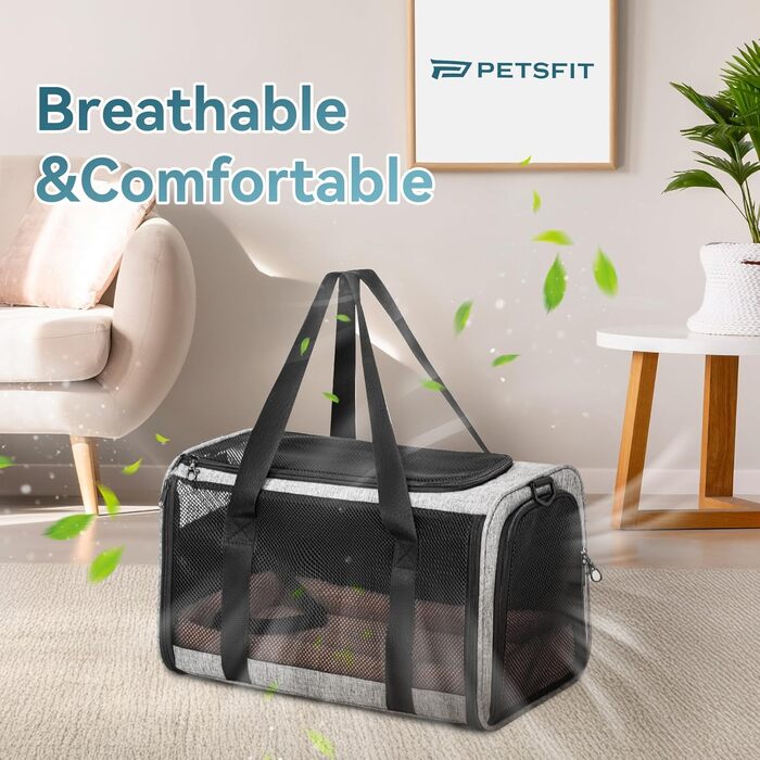 Транспортний бокс для кота/собаки Petsfit - складаний, сірий, M (48 x 30,5 x 30,5 см)