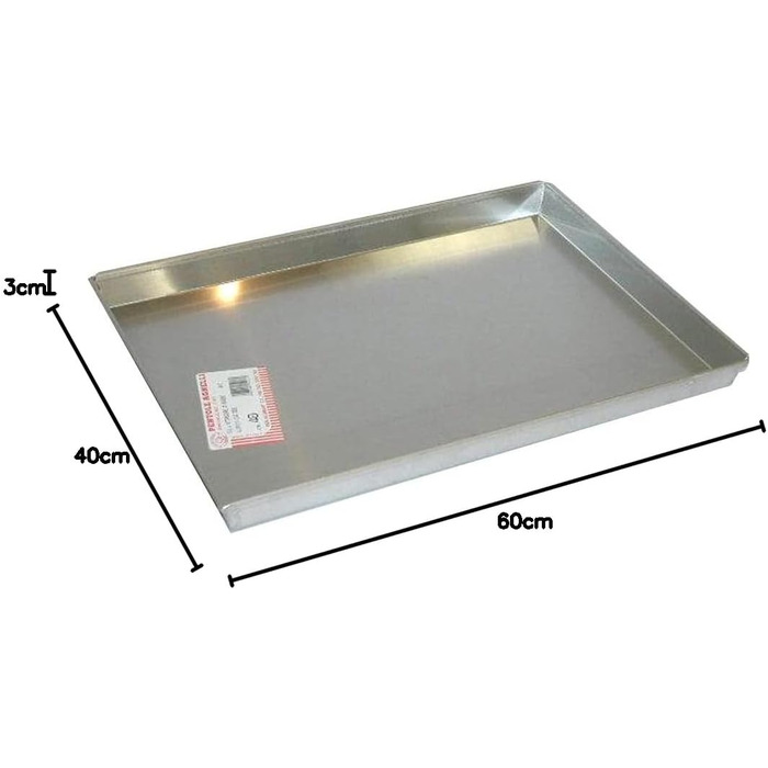 Pentole Agnelli COAL49 / 360 Low Rectangular Baking Sheet, Aluminum, Grey, 60 x 40 cm