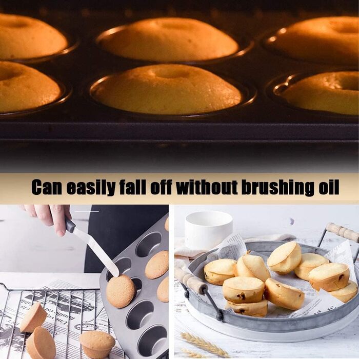 2-piece muffin tin for 12 muffins, muffin pan, baking sheet for muffins, muffin baking pan for 12 muffins, cupcakes and small cakes