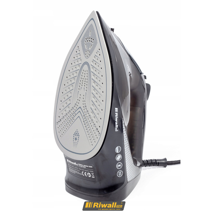 Парова праска з функцією самоочищення, керамічним покриттям та високою потужністю RIWALL