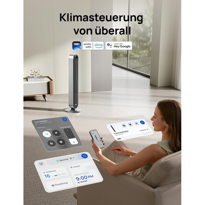 Dreo Pilot Max S: Тихий торшерний вентилятор з кулькою 120°, 12 швидкостей, 4 режими, таймер 12 годин, керування від пульта, для спальні