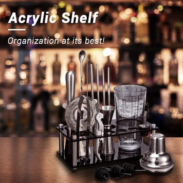 Набір для коктейлів Ohuhu 17 частин, преміум-набір бармена з нержавіючої сталі, аксесуари для приготування коктейлів, подарунок для жінок та чоловіків