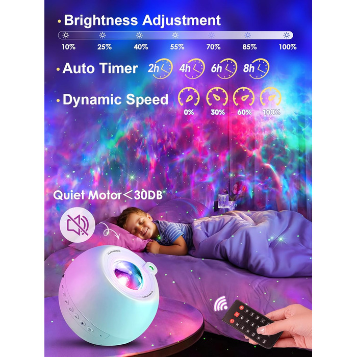 Star Projector for Kids, 15 Light Colors + 15 Music + Bluetooth Night Light Star Projector for Adults, Remote Control + 4 Timer Aurora Lamp, Galaxy Projector Gifts, Lava Lamp, Room Decoration