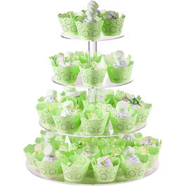 Підставка для капкейків Fhmidic на 6 ярусів, акрилова етажерка, 6-ярусний дисплей для десертів, тортів, випічки, для вечірок, днів народжень, дитячих свят, хрестин (кругла)