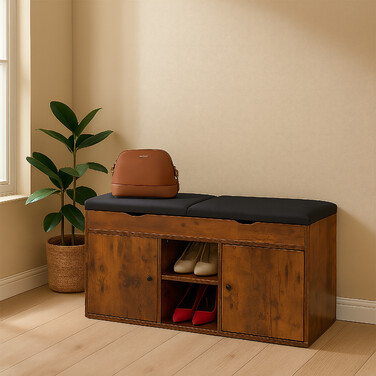 Shoe Bench with Folding Seat