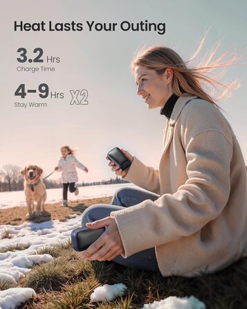 Електричний грілка для рук Gaiatop 2 шт. з магнітом, USB, багаторазовий, 3 швидкості нагріву, компактний, подарунок для чоловіків та жінок (блакитний)