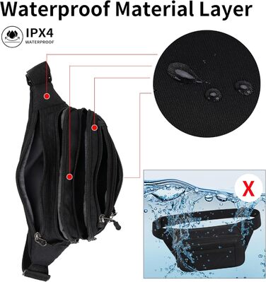 Чоловіча/жіноча поясна сумка на пояс, унісекс, 60 см, для подорожей, активного відпочинку, собак, чорна