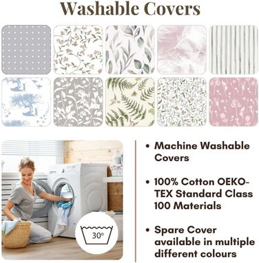 Подушка для вагітних BellaMoon 3-в-1: підтримка всього тіла, C-подібна форма для сну, годування та ліжка для малюка, знімний бавовняний чохол (Waterleaves)